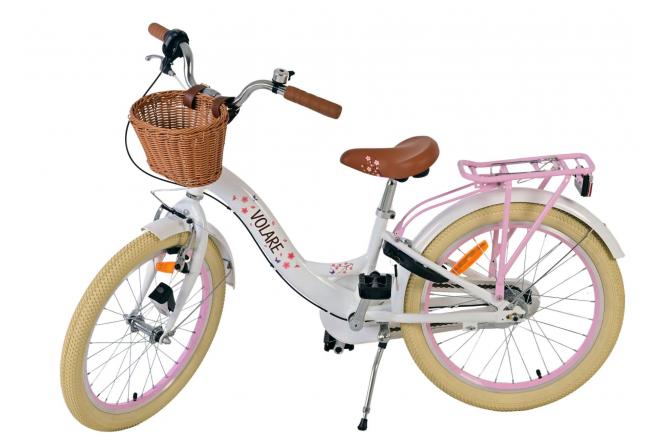 Vélo enfant Volare Blossom - Filles - 20 pouces - Blanc - Nexus 3 vitesses
