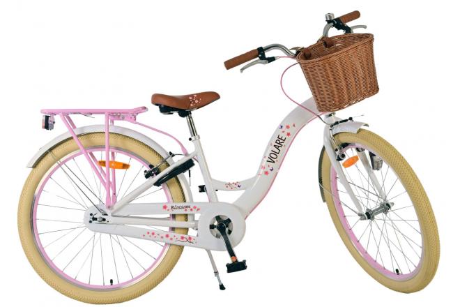 Volare Blossom Vélo enfant - Filles - 24 pouces - Blanc - Deux freins à main