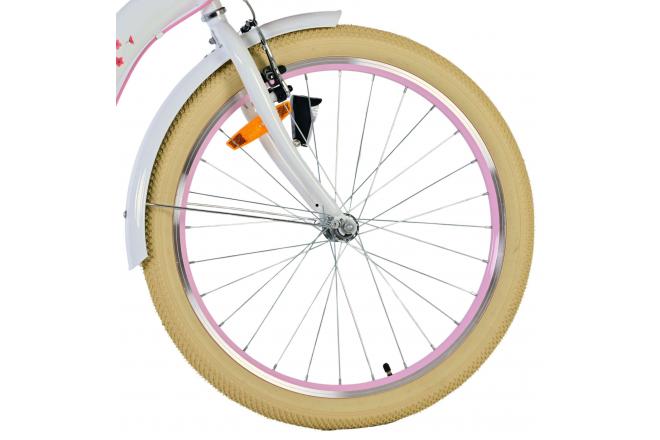 Volare Blossom Vélo enfant - Filles - 24 pouces - Blanc - Deux freins à main