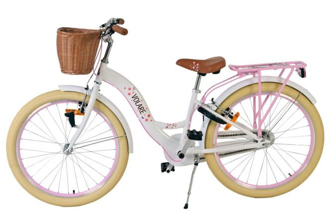 Volare Blossom Vélo enfant - Filles - 24 pouces - Blanc - Deux freins à main